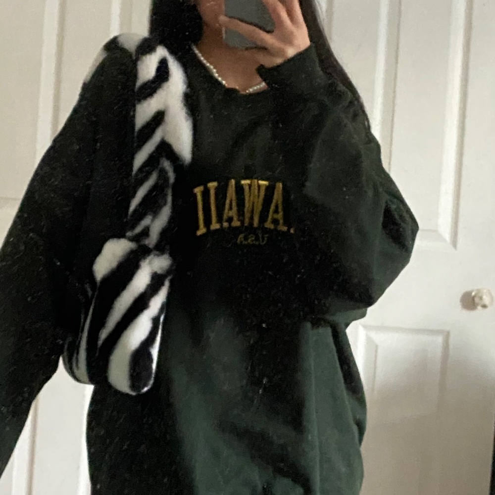 zebra fur shoulder bag